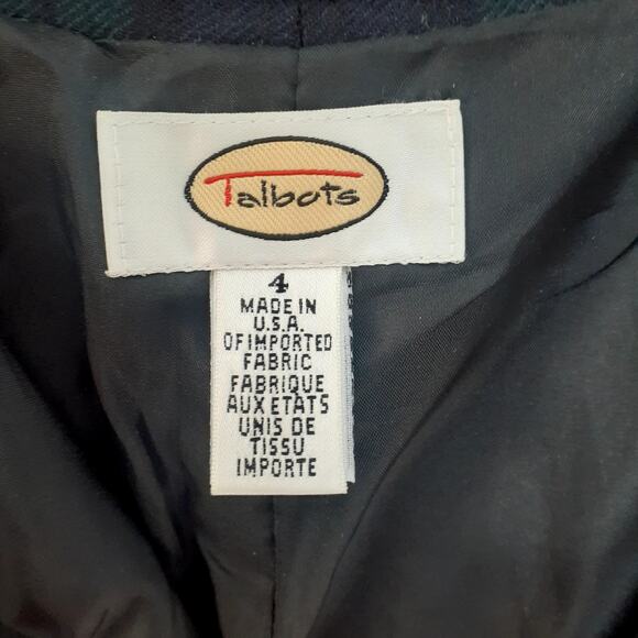 Ladies Talbots 2-Piece Wool Pant Suit Plaid Green & Black Size 4 Tailored Look - Picture 14 of 15